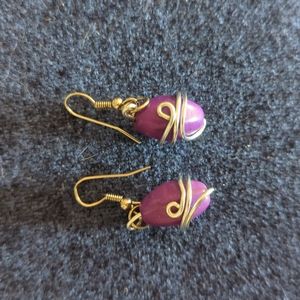 Dangling Purple Breaded Necklace